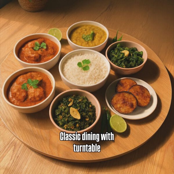 ডাবল লেয়ার ৩৬০° ঘূর্ণায়মান সার্ভিং ট্রে