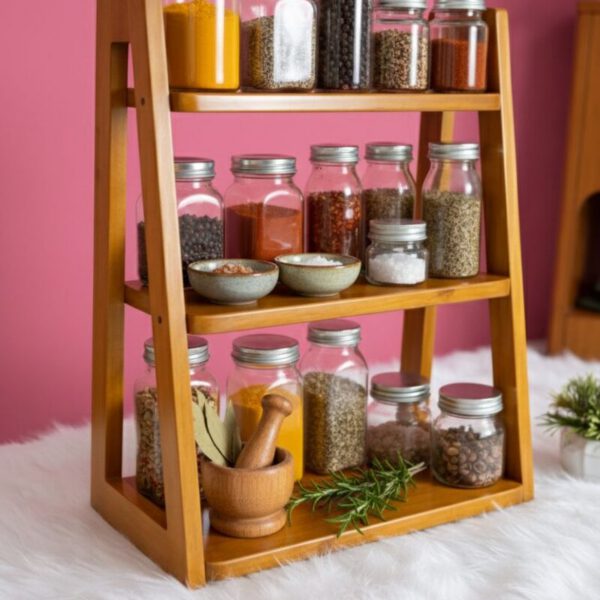 কাঠের তৈরি মশলা রাখার স্ট্যান্ড