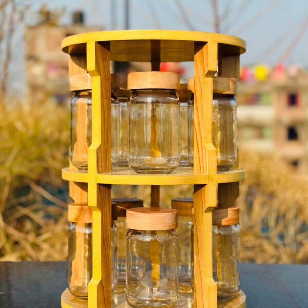 ১০ পিস এয়ারটাইট কাচের জার প্লাস স্ট্যান্ড সহ